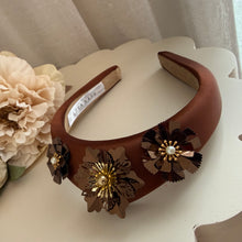 Load image into Gallery viewer, Charlotte floral headband brown