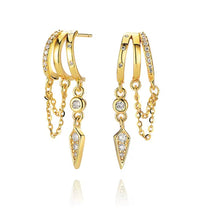 Load image into Gallery viewer, Illusion luxe chain earrings
