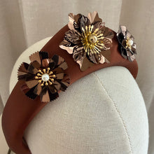 Load image into Gallery viewer, Charlotte floral headband brown
