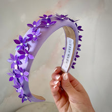 Load image into Gallery viewer, Daisy padded headband purple
